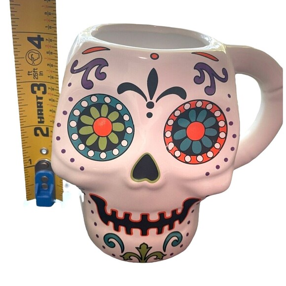 Halloween Sugar Skull Day Of The Dead 3D Día De Los Muertos Figural Mug 18oz - Picture 9 of 10
